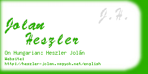 jolan heszler business card